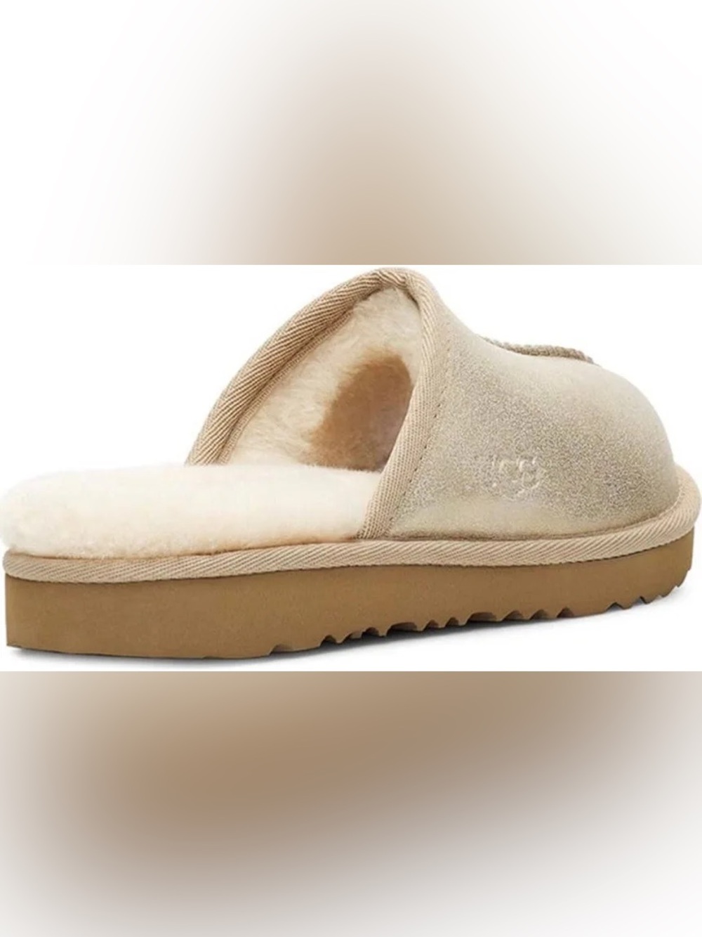 UGG Kid's Cream Shearling Slide Slippers